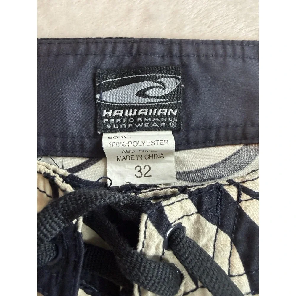 Hawaiian Performance Surfwear Cargo Swim Trunks Floral Board Shorts Mens Size 32